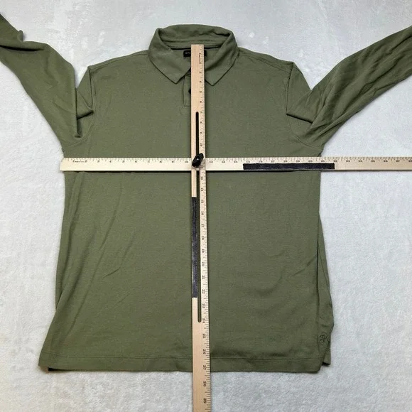Banana Republic Long Sleeve Polo Shirt Mens Large Green Cotton Casual Top - Picture 6 of 9